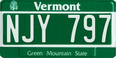 VT license plate NJY797