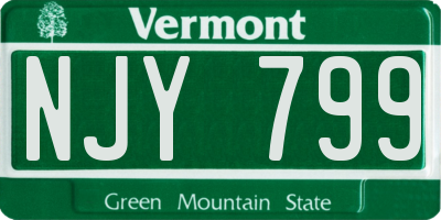 VT license plate NJY799