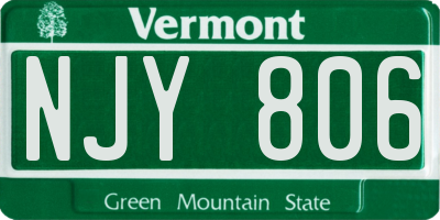 VT license plate NJY806