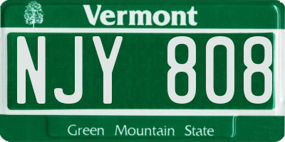 VT license plate NJY808