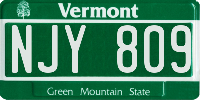 VT license plate NJY809