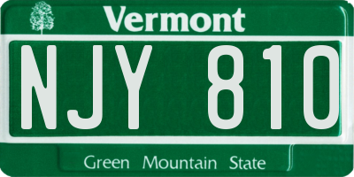 VT license plate NJY810