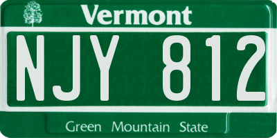 VT license plate NJY812