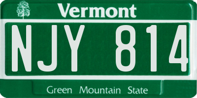 VT license plate NJY814