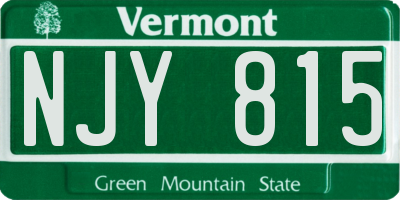 VT license plate NJY815