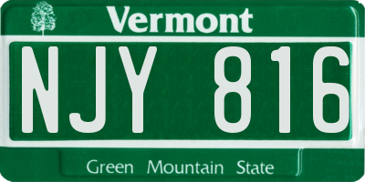 VT license plate NJY816