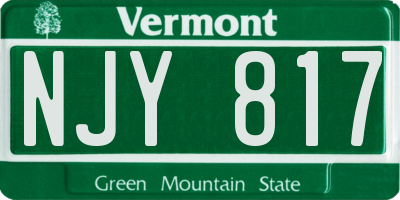 VT license plate NJY817