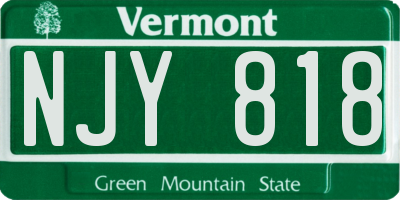 VT license plate NJY818