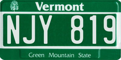 VT license plate NJY819