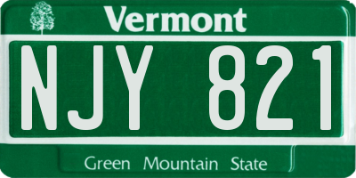 VT license plate NJY821