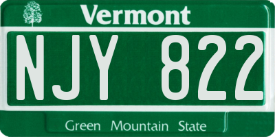 VT license plate NJY822