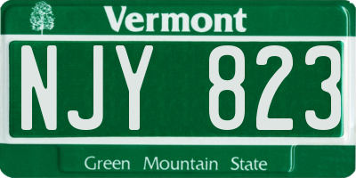 VT license plate NJY823