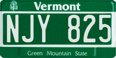 VT license plate NJY825