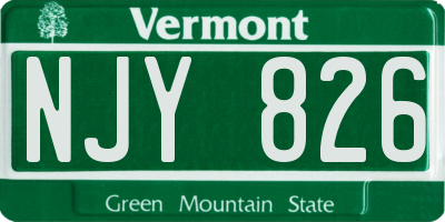 VT license plate NJY826