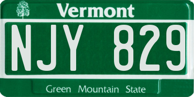 VT license plate NJY829