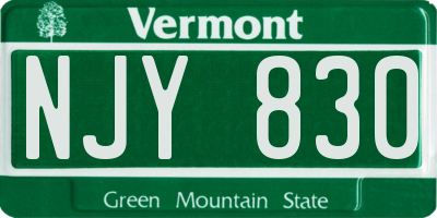 VT license plate NJY830
