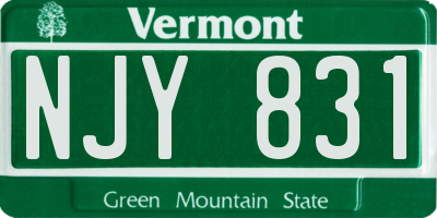 VT license plate NJY831
