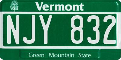 VT license plate NJY832
