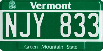 VT license plate NJY833
