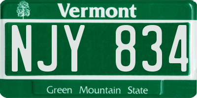 VT license plate NJY834