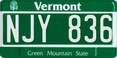 VT license plate NJY836