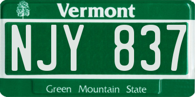 VT license plate NJY837