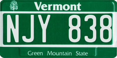 VT license plate NJY838