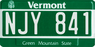 VT license plate NJY841