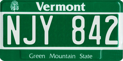VT license plate NJY842