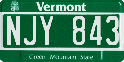 VT license plate NJY843