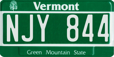 VT license plate NJY844