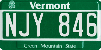 VT license plate NJY846
