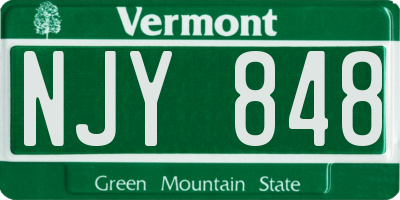 VT license plate NJY848