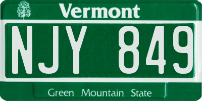 VT license plate NJY849