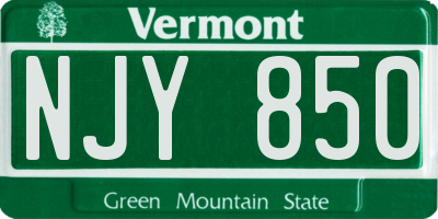 VT license plate NJY850
