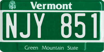 VT license plate NJY851
