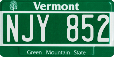 VT license plate NJY852