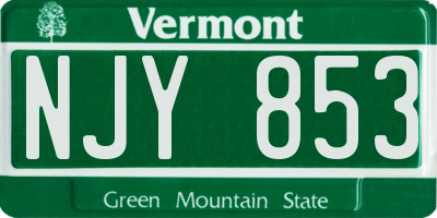 VT license plate NJY853