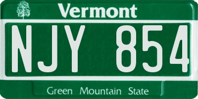 VT license plate NJY854