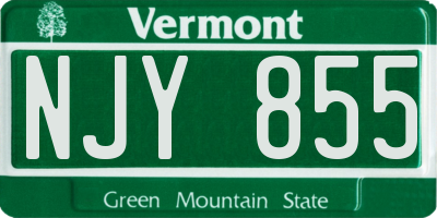 VT license plate NJY855