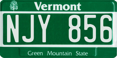 VT license plate NJY856