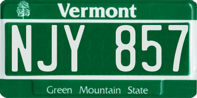 VT license plate NJY857