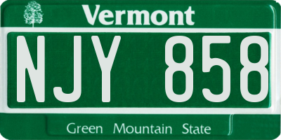 VT license plate NJY858