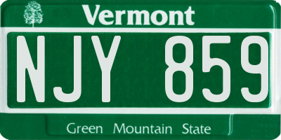 VT license plate NJY859