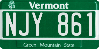 VT license plate NJY861
