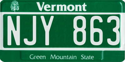 VT license plate NJY863