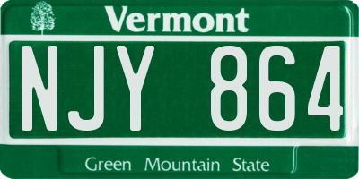 VT license plate NJY864