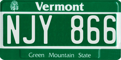 VT license plate NJY866