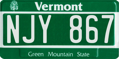 VT license plate NJY867