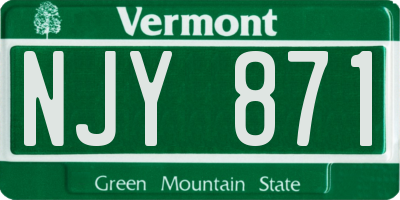 VT license plate NJY871